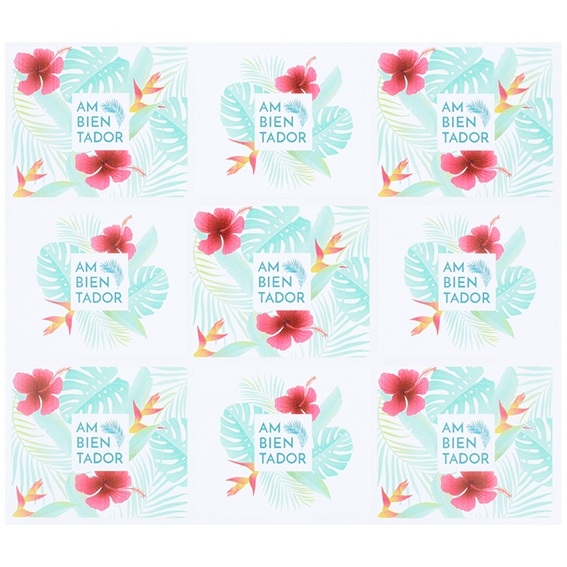 Tropical print stickers
